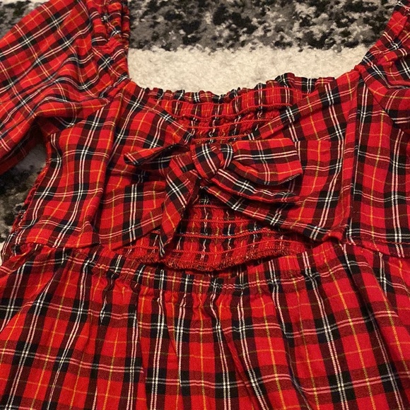 Bow Back Red Plaid Girls Dress, size 6/7 - Picture 5 of 7